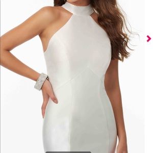 Mori Lee Larissa White formal satin dress